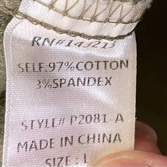 Miss Love Wide Leg High Waist Stretchy Pants Olive Green Size Large - Picture 8 of 10